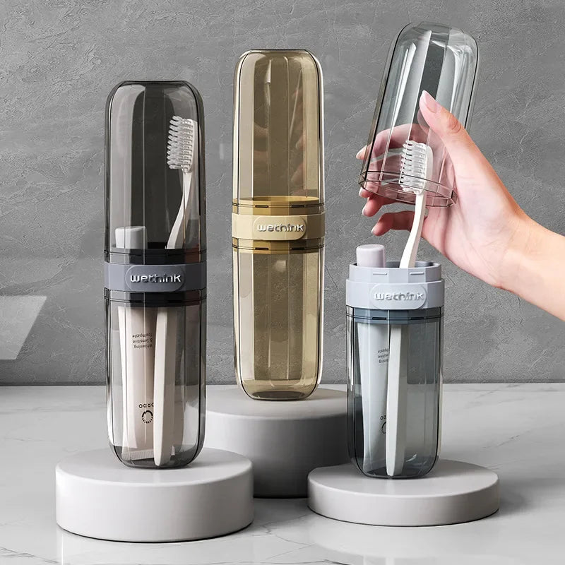 Estojo Porta Escova de Dente Transparente de Acrílico para Viagem