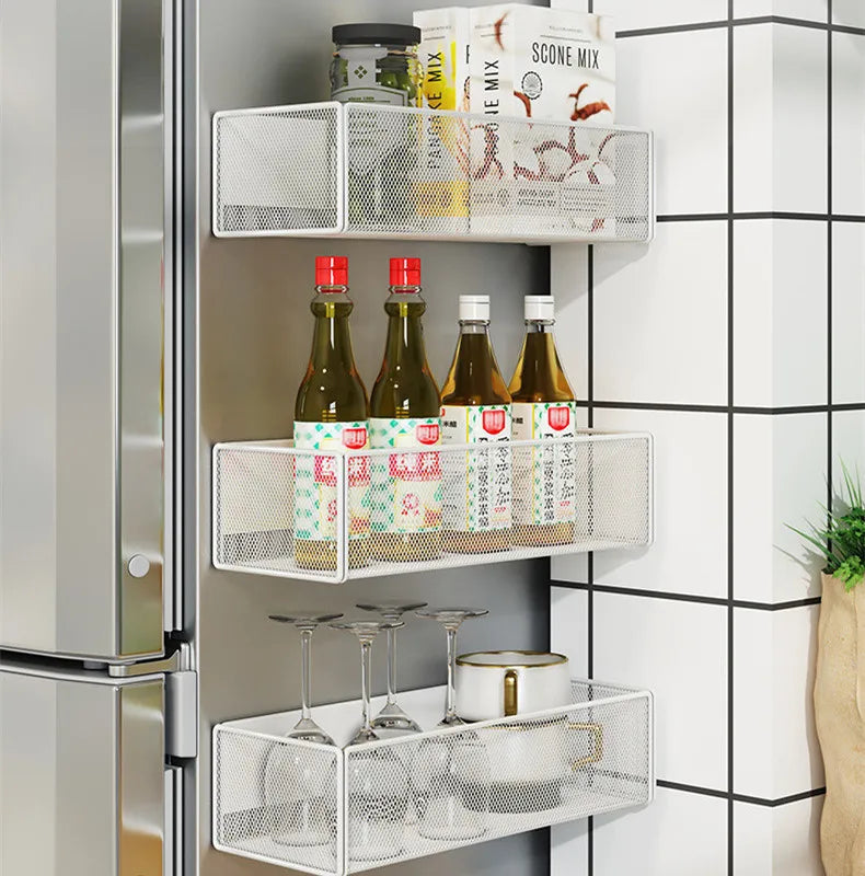 Cesta Organizadora Magnética para Lateral de Geladeira