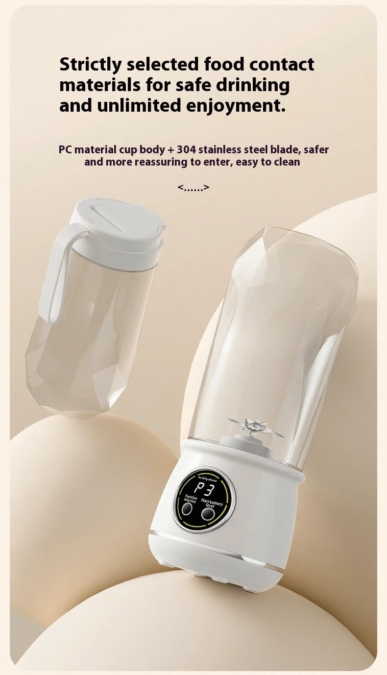 Liquidificador Portátil USB Recarregável 500ml: 3 Níveis de Potência