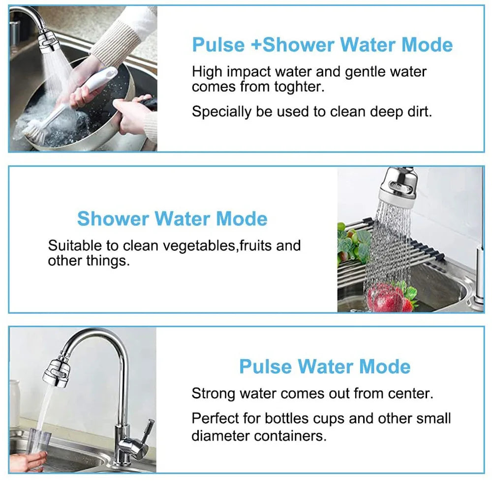 Bico de Torneira Articulado 360° com Jato Duplo Ajustável