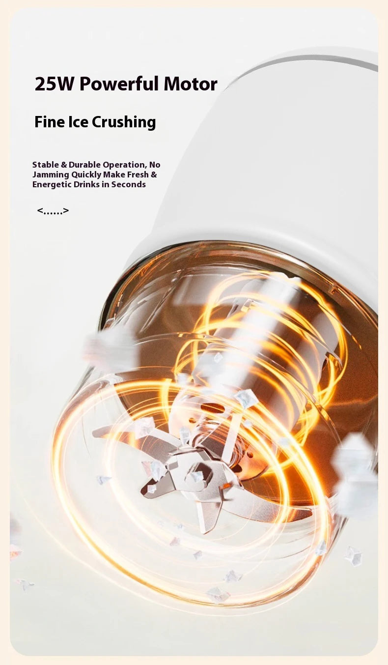 Liquidificador Portátil USB Recarregável 500ml: 3 Níveis de Potência