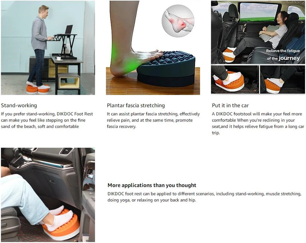 Apoio Ergonômico para Escritório com Superfície Massageadora de Silicone