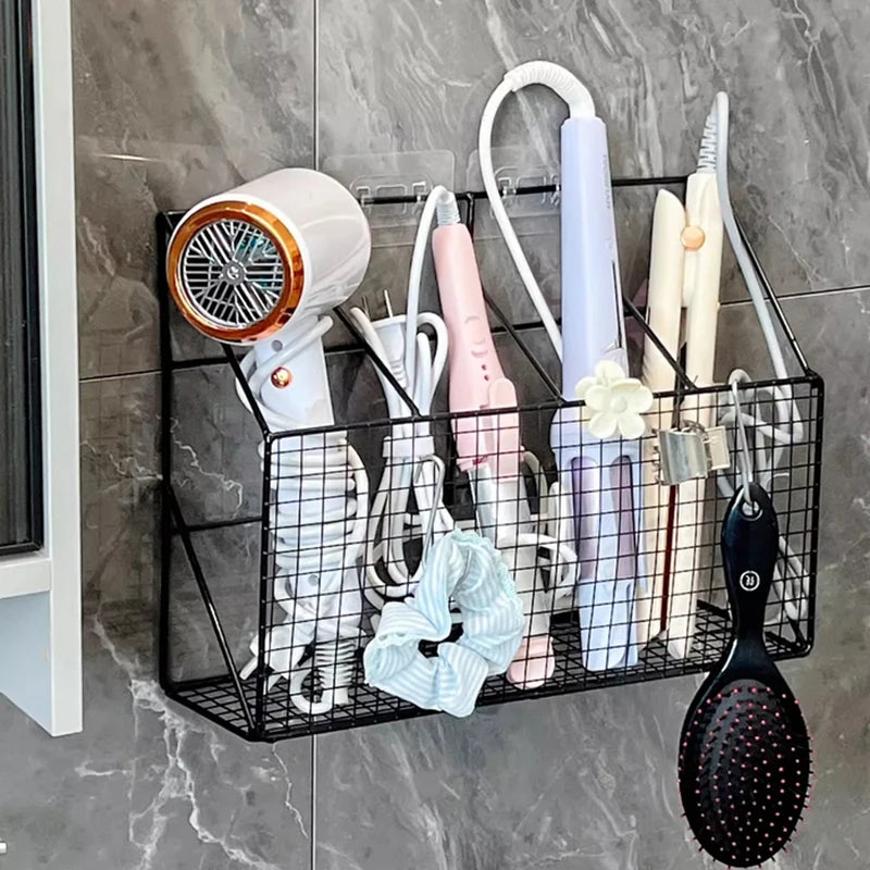Organizador de Parede para Secador, Chapinha e Acessórios (Sem Furos)