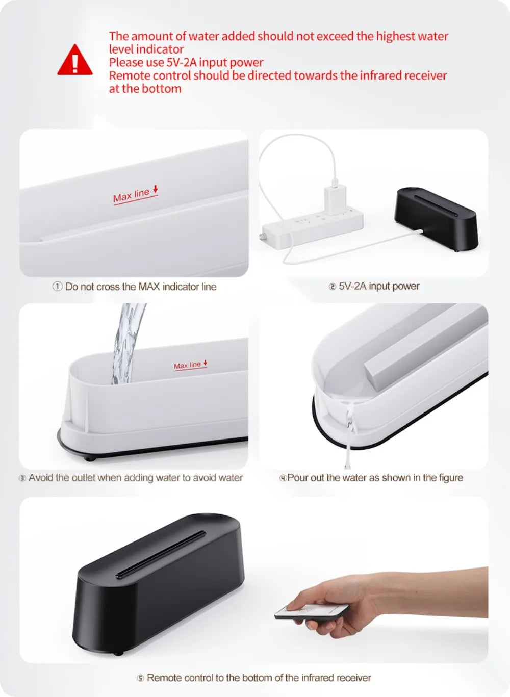 Difusor de Aromas Ultrassônico USB com Efeito Chama Colorida