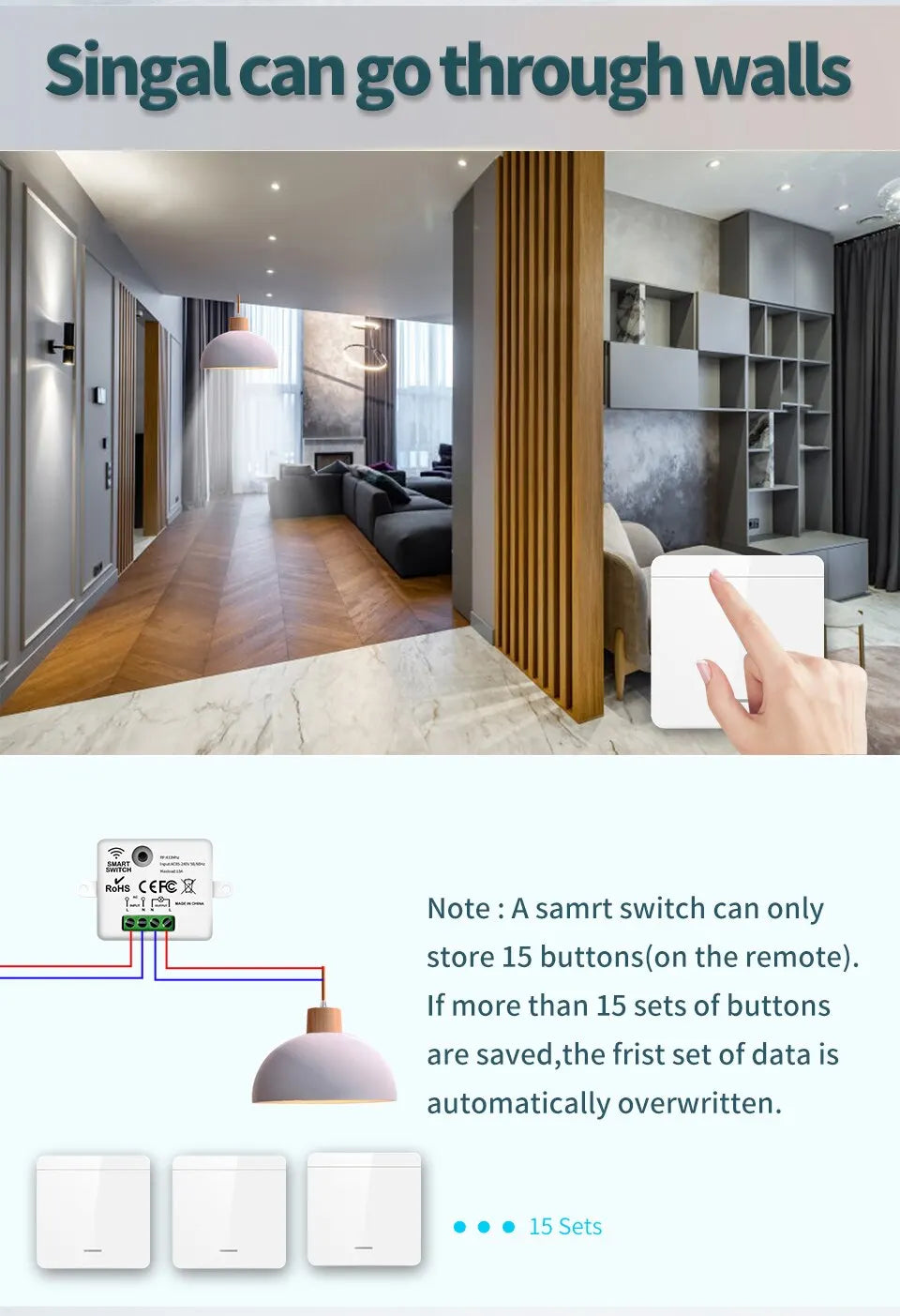 Kit Interruptor RF 433MHz: Controle Luzes e Lâmpadas à Distância