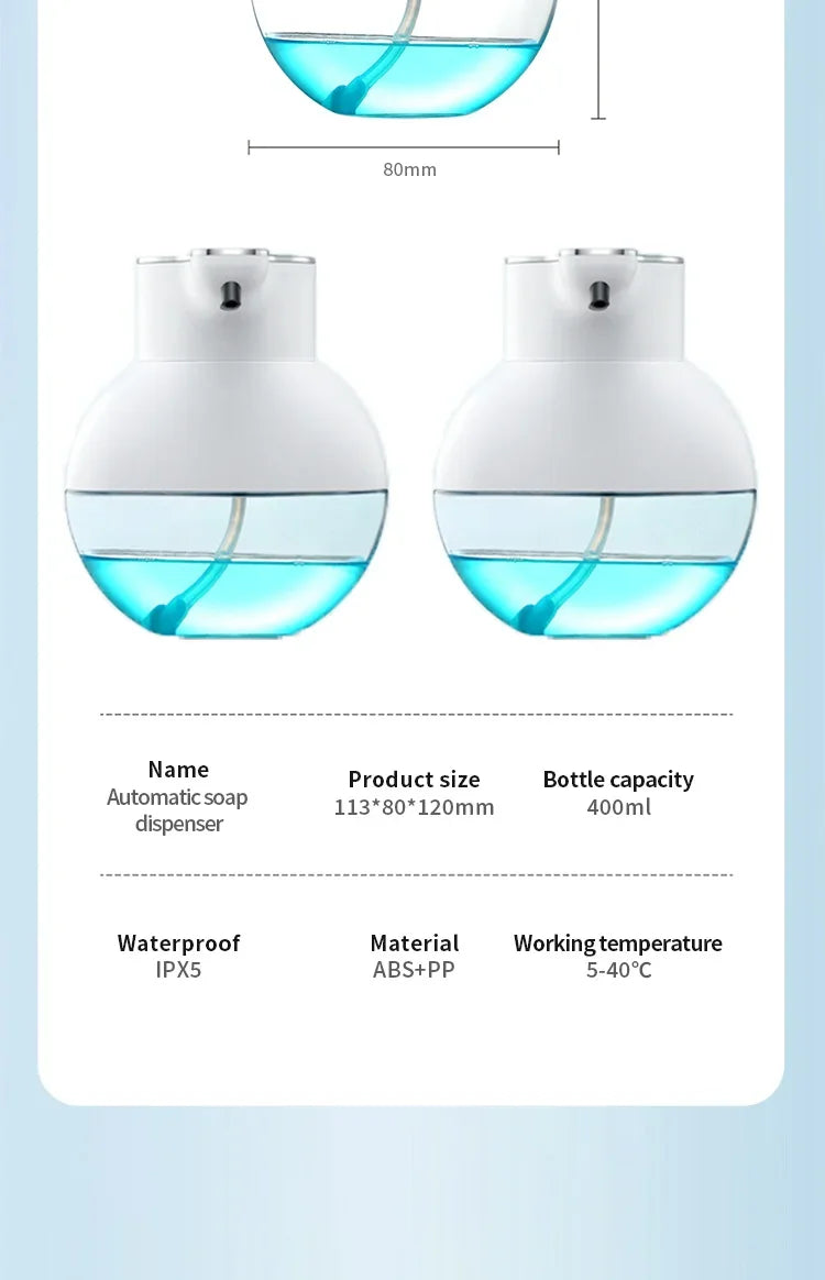 Dispenser Automático de Espuma ou Gel para Parede e Bancada 400ml