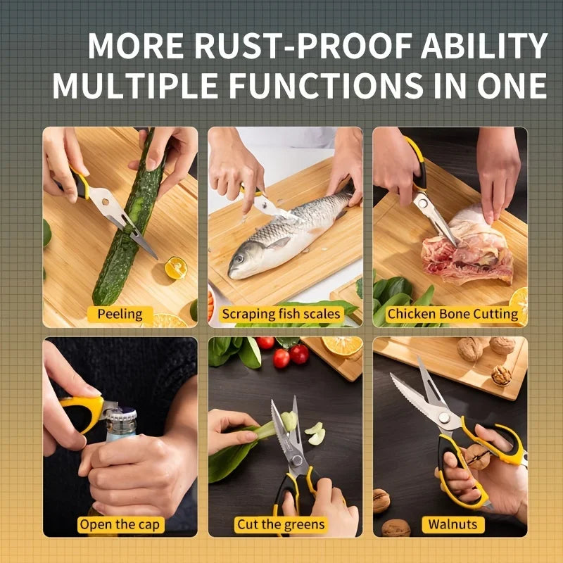 Tesoura de Cozinha Multiuso Reforçada Desmontável: para Frango, Peixe e Ervas