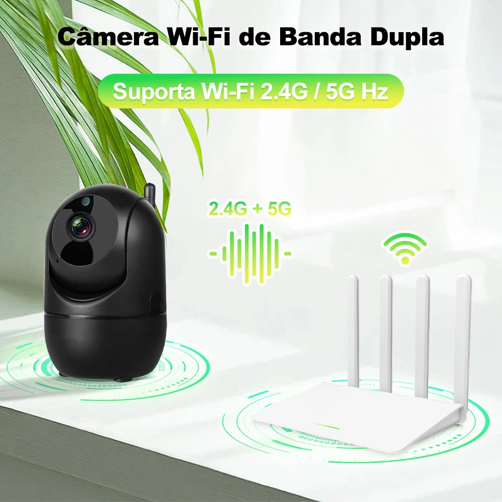 Câmera de Segurança Interna Wifi com Rastreamento Automático (2.4G e 5G)
