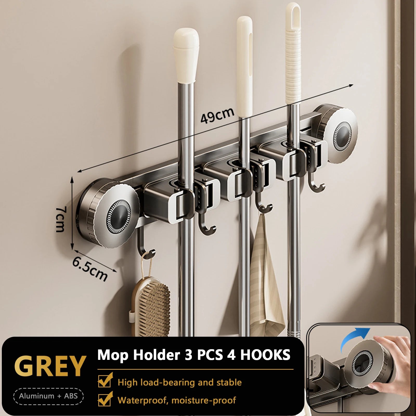 Kit Suporte de Parede Sem Furos com Fixação por Ventosa