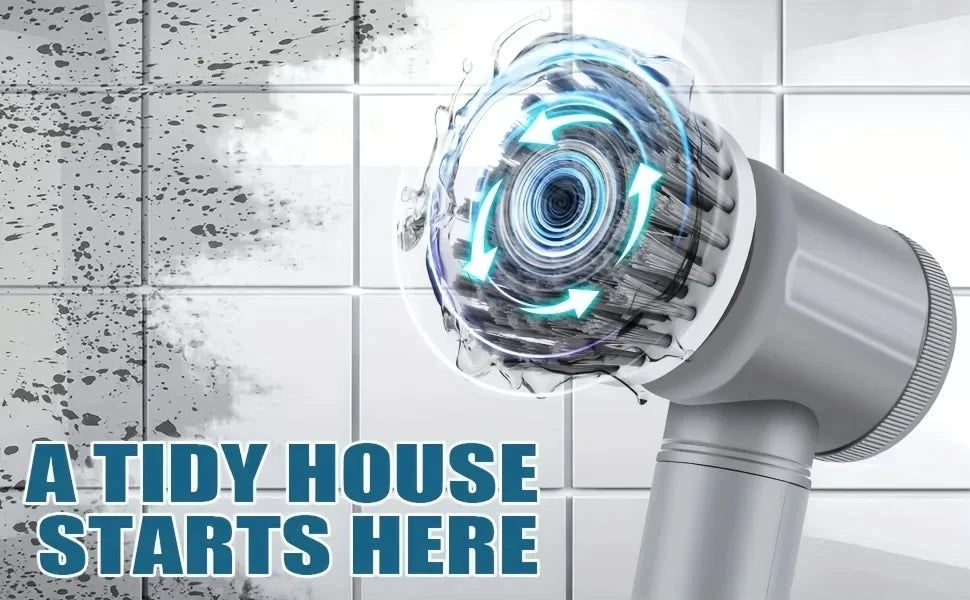 Escova de Limpeza Elétrica 6 em 1 Recarregável com 6 Ponteiras