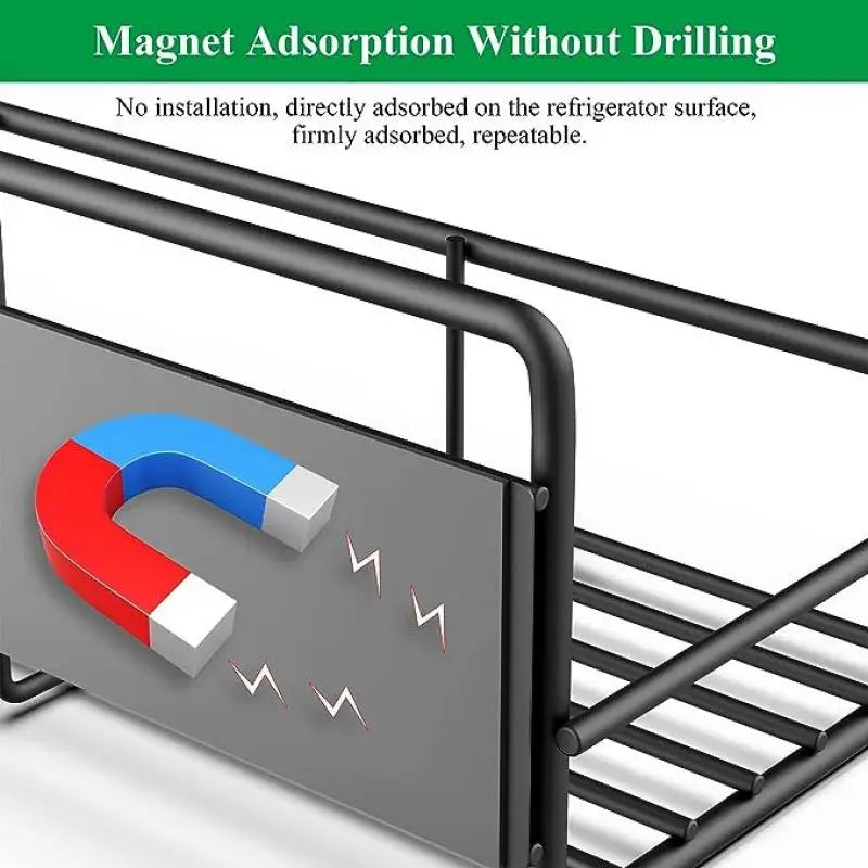 Kit com 2 Prateleiras Magnéticas para Geladeira e Cozinha