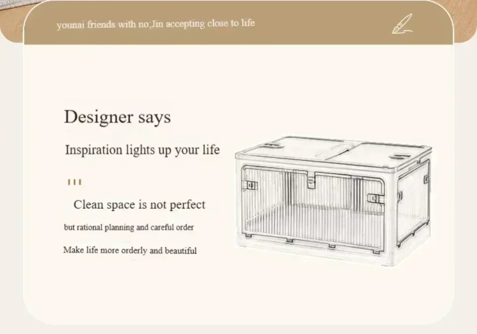 Baú Organizador Empilhável com Portas Frontais e Rodas