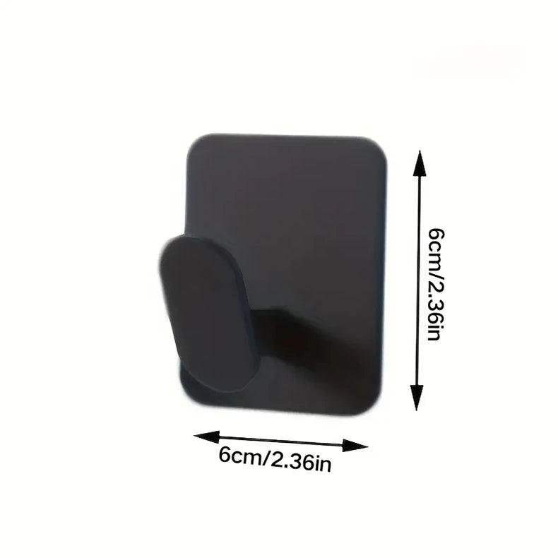 Kit 4 Peças Gancho Adesivo de Parede Efeito Aço Inox (Sem Furos)