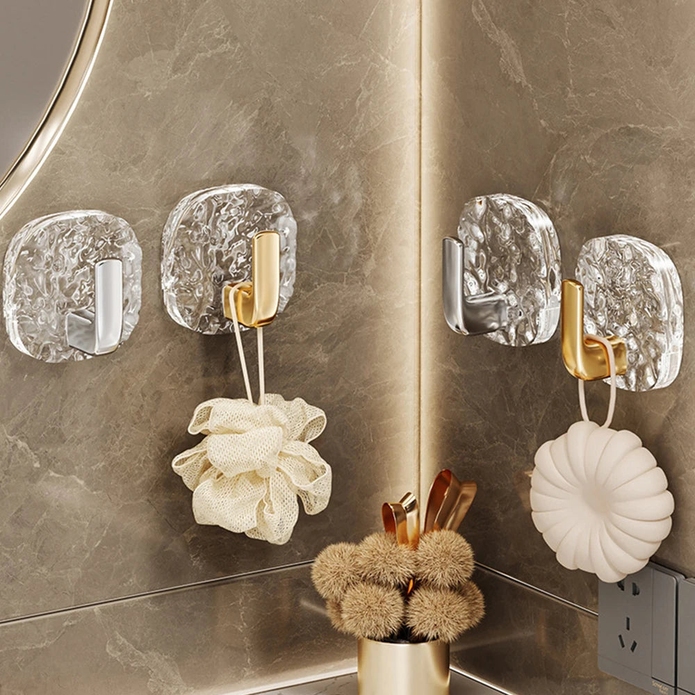 Kit com 4 Ganchos Adesivos Transparentes de Alta Fixação