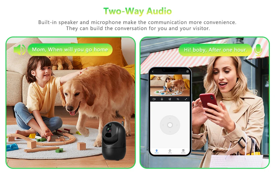 Câmera de Segurança Interna Wifi com Rastreamento Automático (2.4G e 5G)