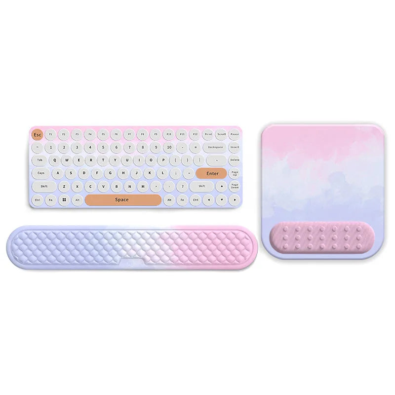 Kit Apoio de Pulso Ergonômico para Teclado e Mouse (Memory Foam)