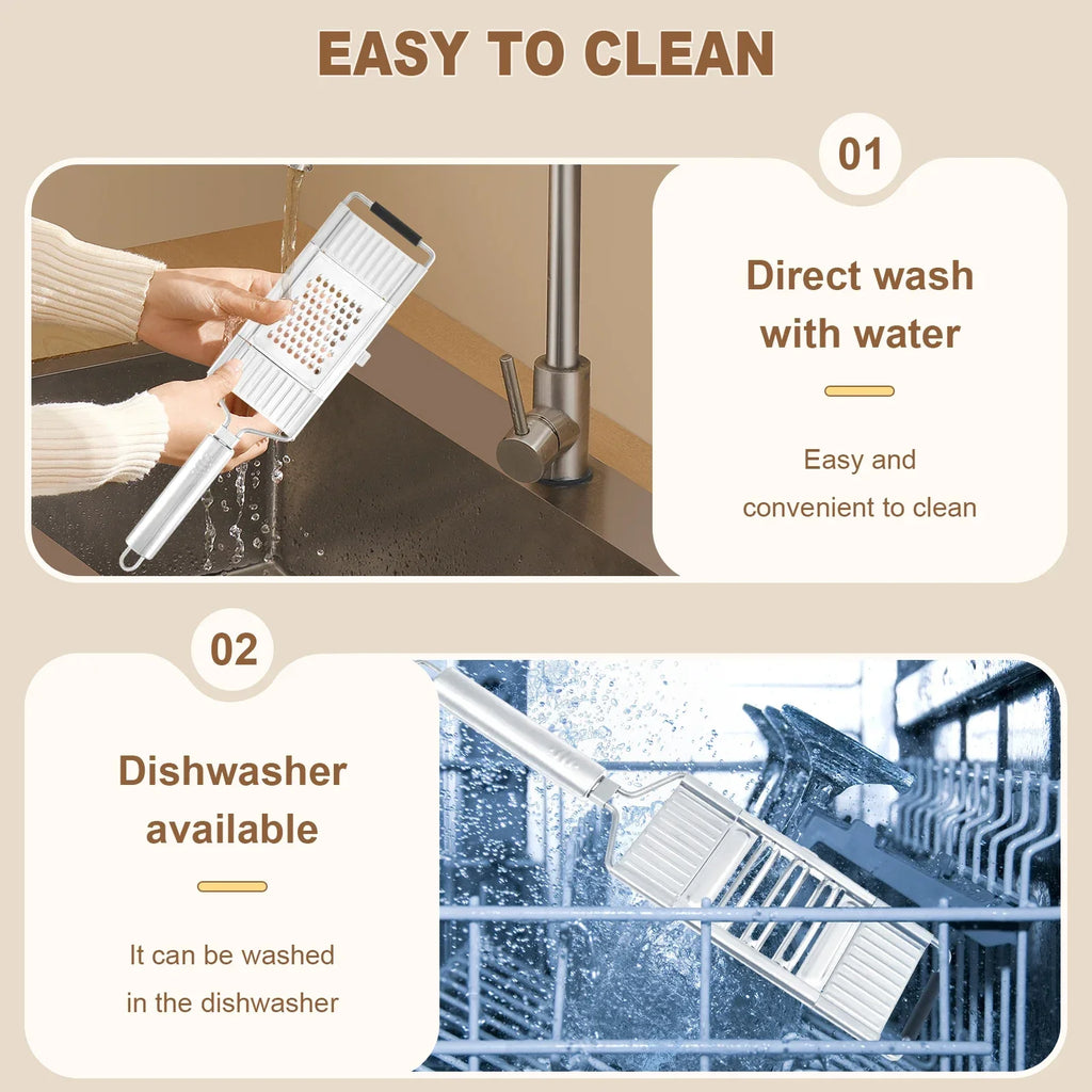 Fatiador de Legumes 4 em 1: Ralador e Descascador Multiuso (Aço Inox)