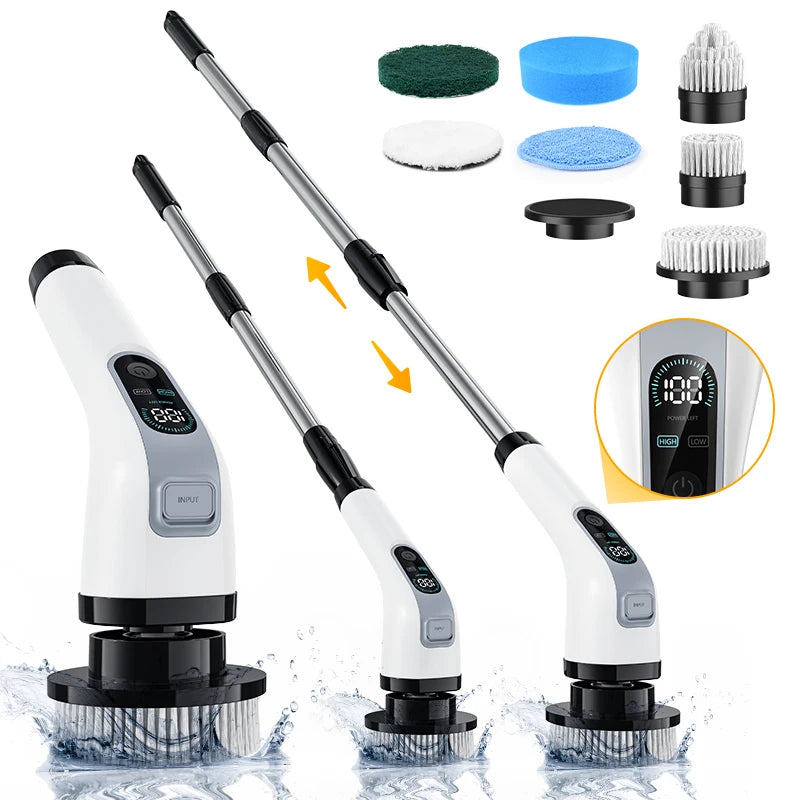 Escova de Limpeza Elétrica Giratória 7 em 1 Sem Fio Recarregável