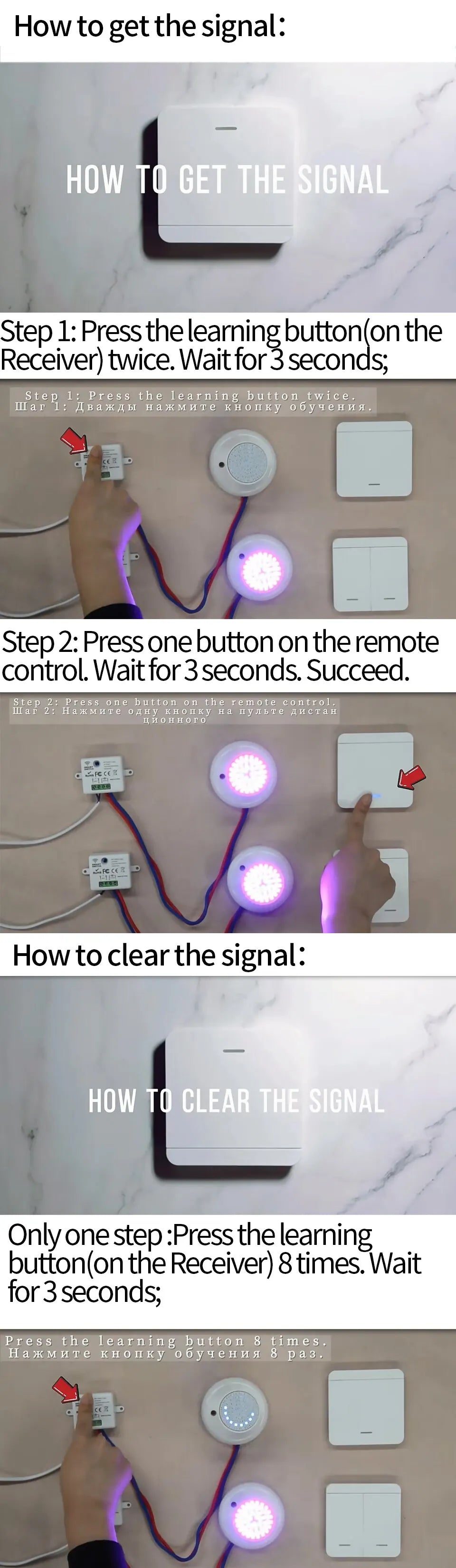 Kit Interruptor RF 433MHz: Controle Luzes e Lâmpadas à Distância