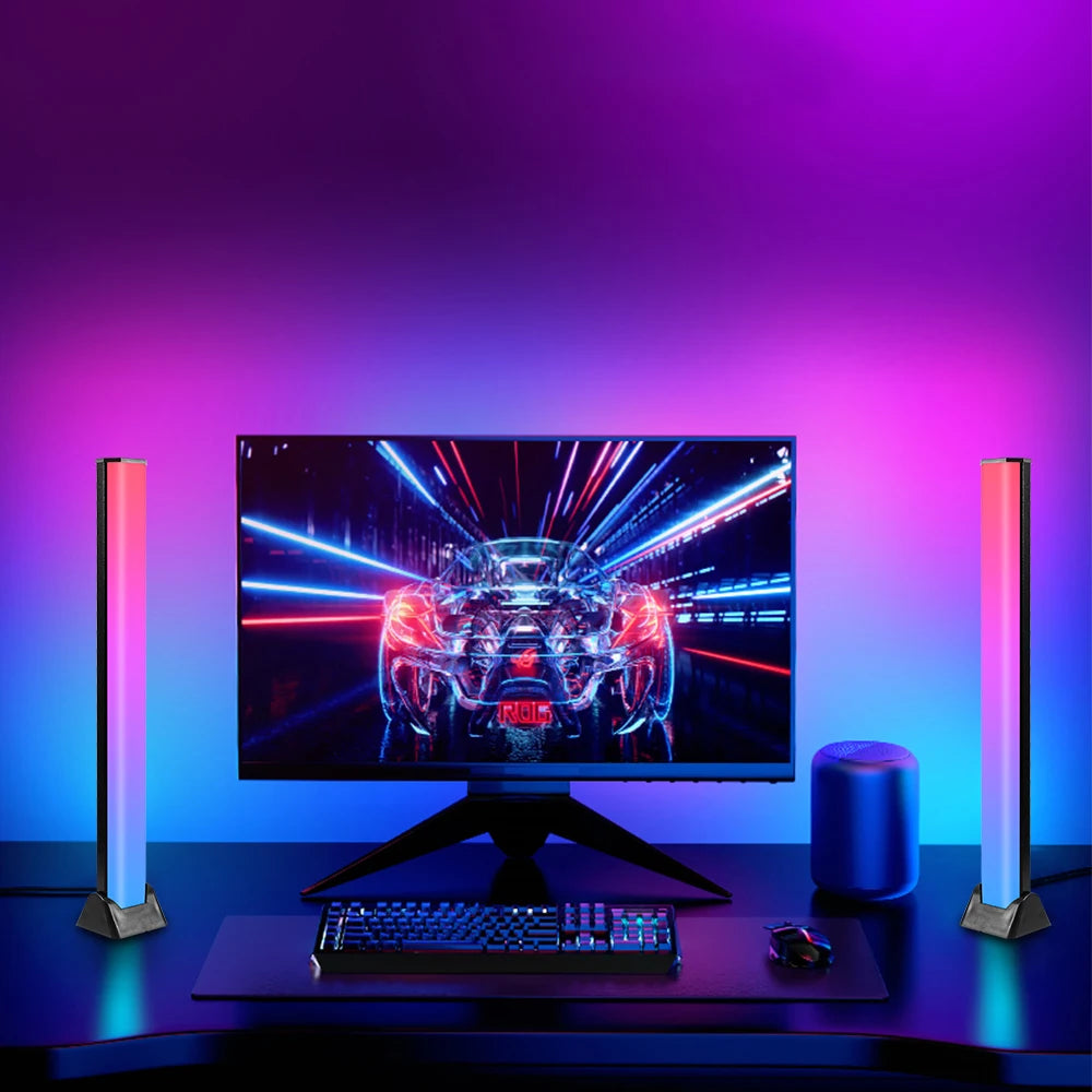Kit 2 Barras de Luz LED RGB com Sensor de Som Rítmico (USB)