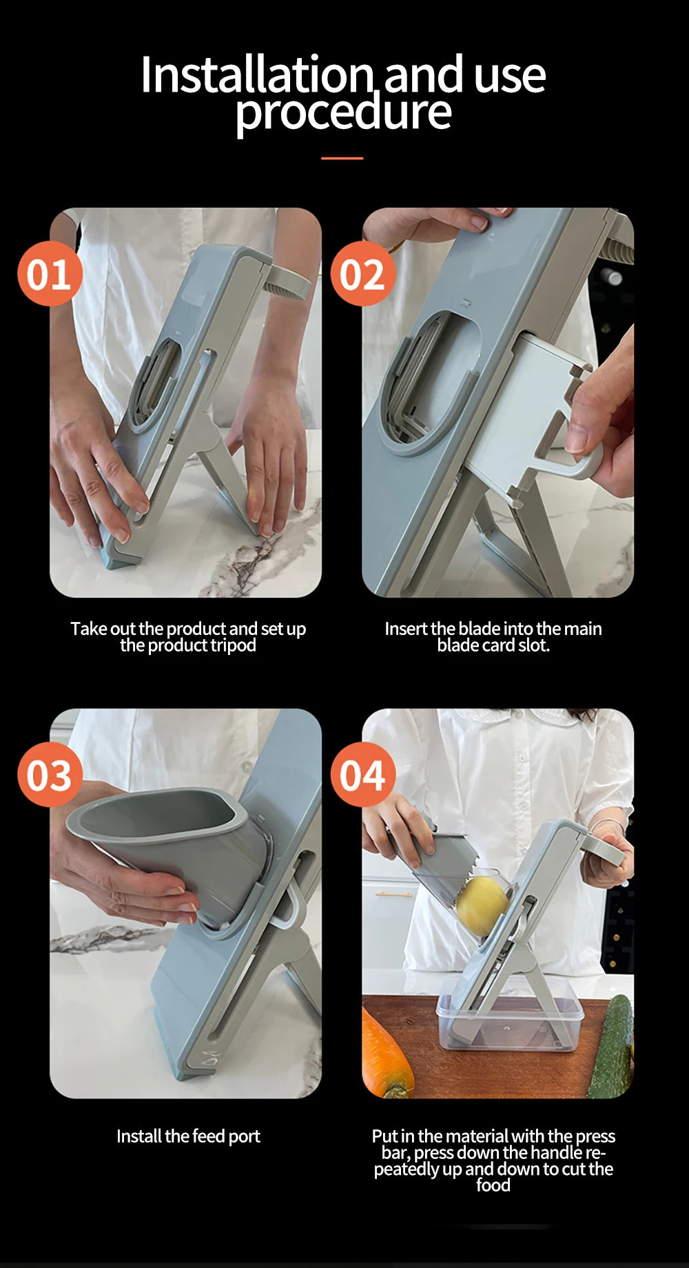 Fatiador Multifuncional: Cortador, Ralador e Picador (Aço Inox)