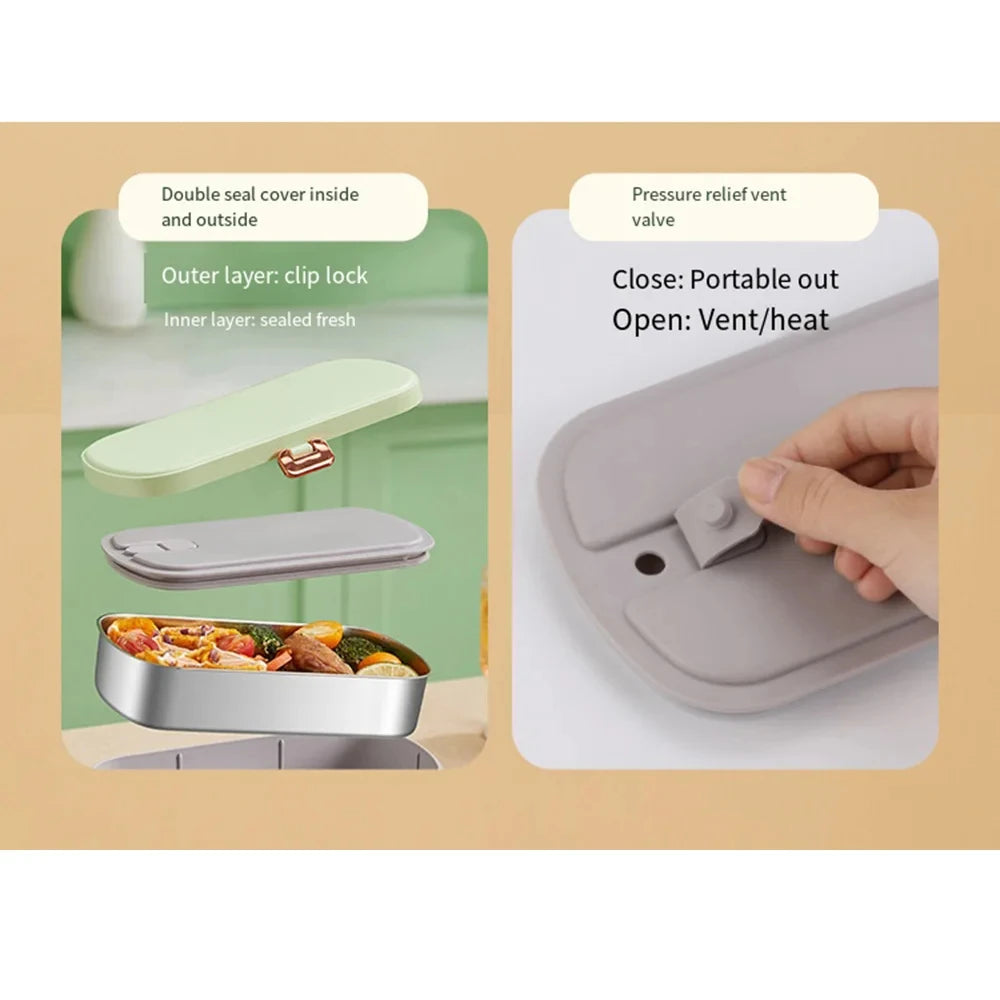 Marmita Elétrica Portátil 900ml: Aço Inox com Aquecimento 70°C