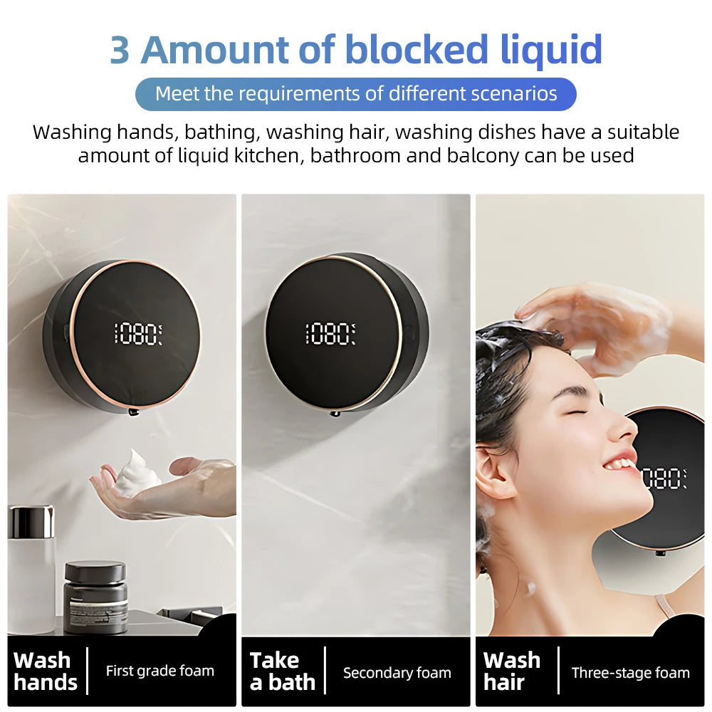 Dispenser Inteligente de Parede com Visor Digital e Sensor Automático