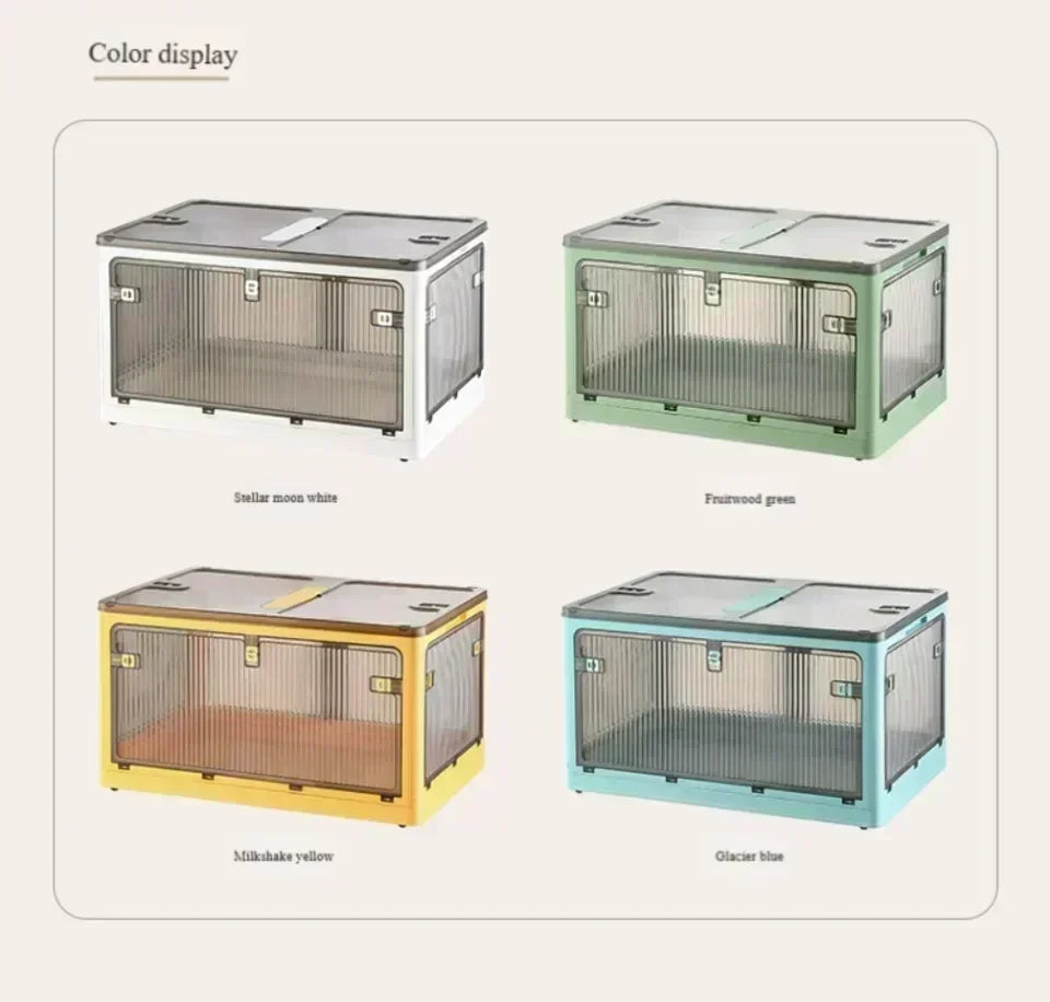 Baú Organizador Empilhável com Portas Frontais e Rodas