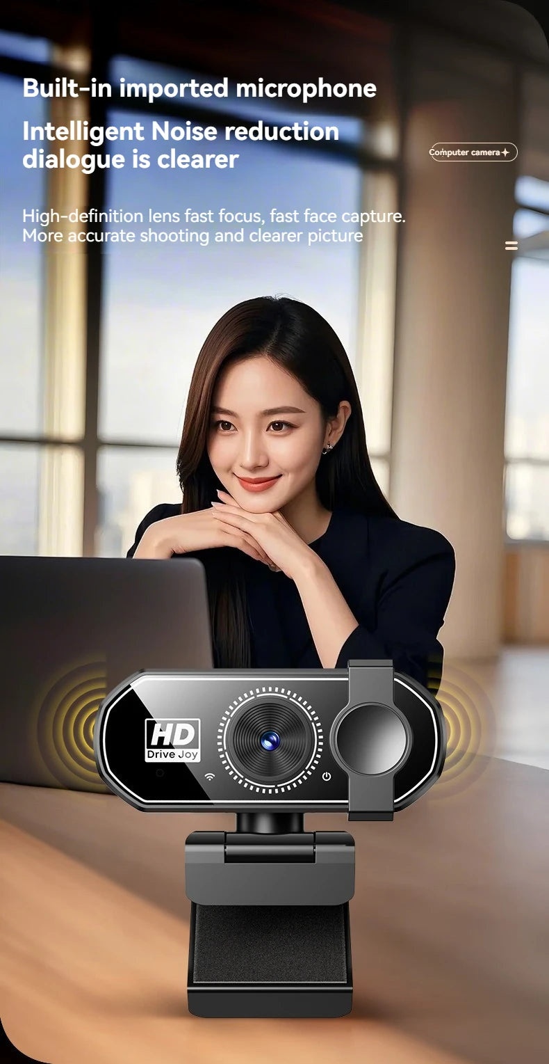 Webcam Xiaomi Q27 (4K/2K/1080p) com Microfone e Foco Automático