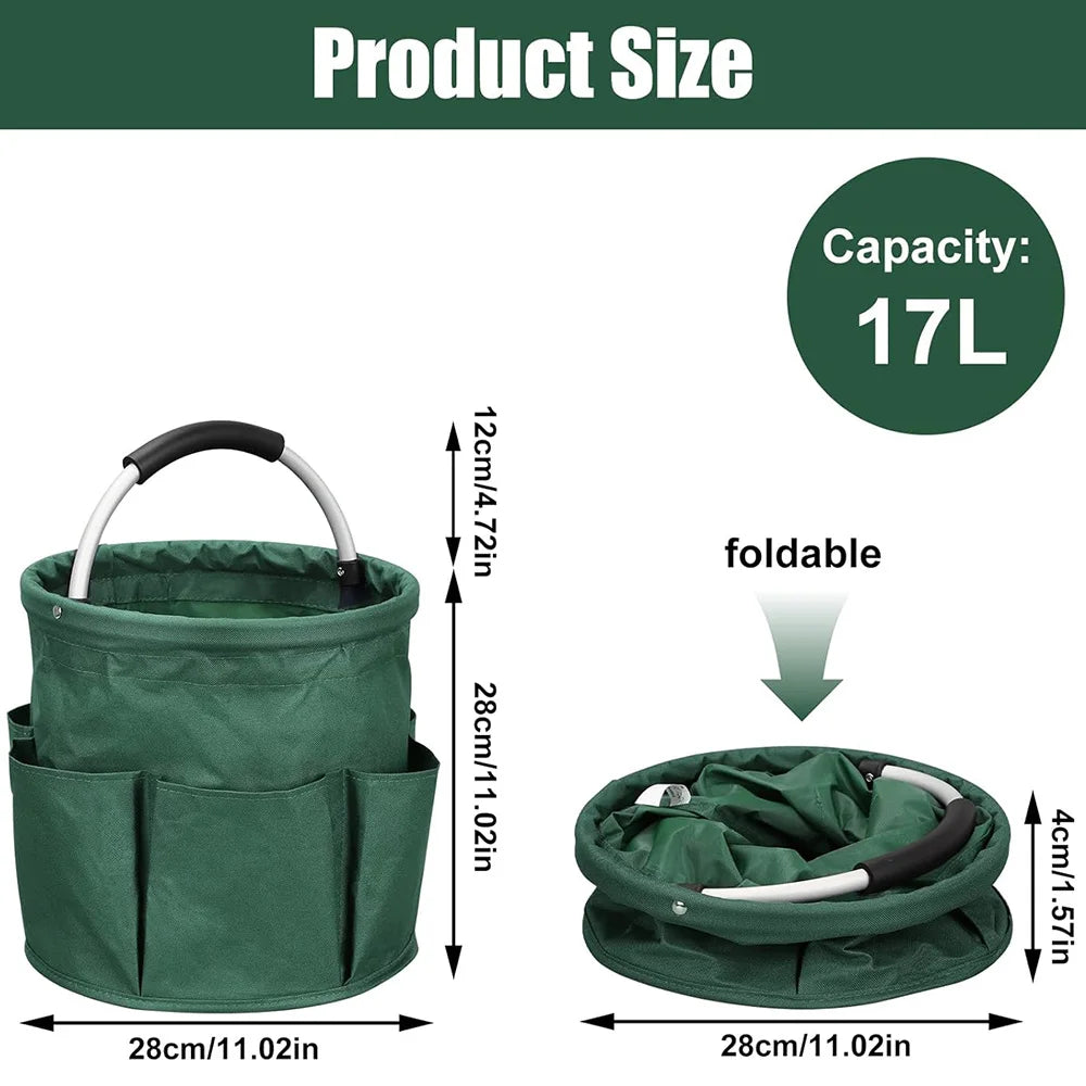 Cesta Dobrável Multiuso de 17L com Alças para Piquenique e Compras