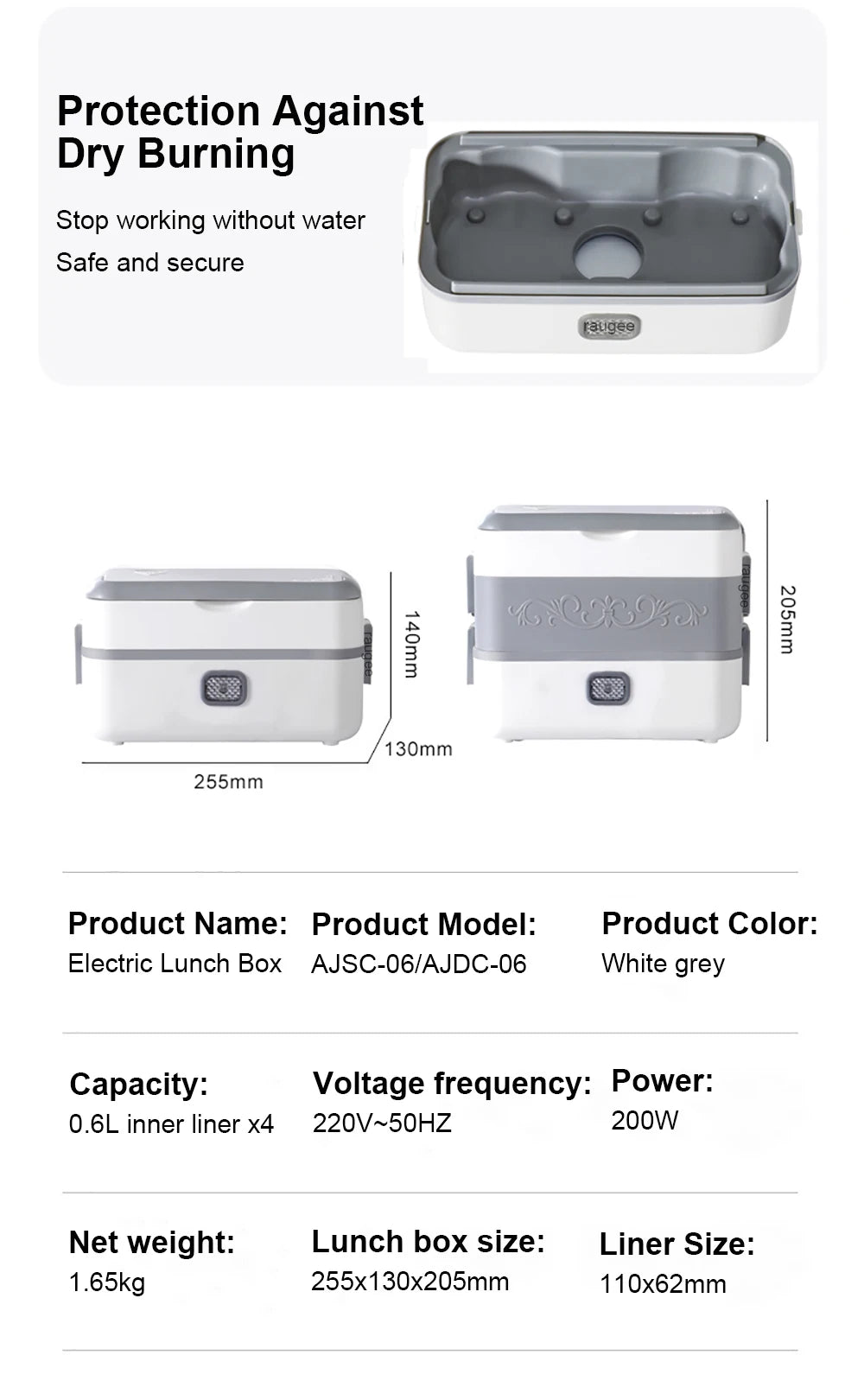 Lancheira Elétrica 2.4L com 4 Potes: Aquecimento Rápido 200W