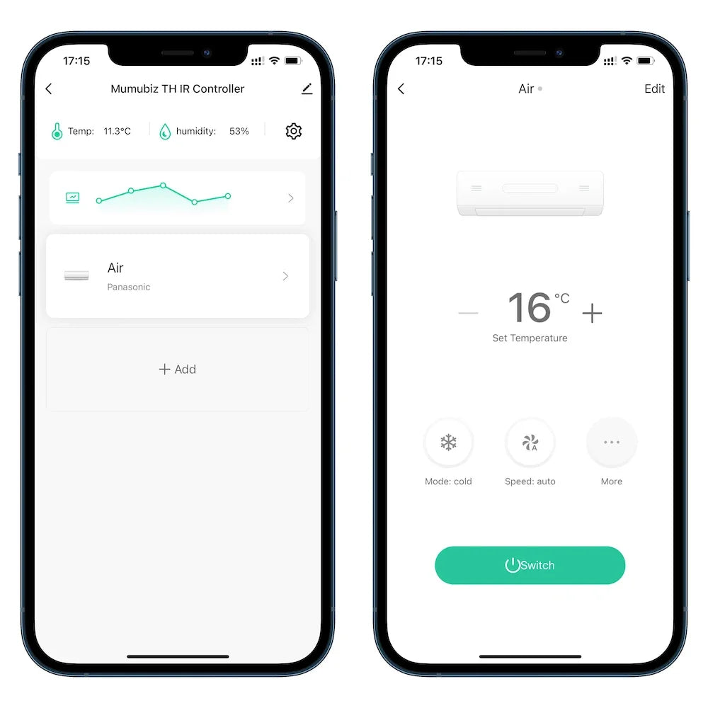 Controle Remoto Universal Inteligente Tuya Wifi IR com Sensor de Temperatura e Umidade