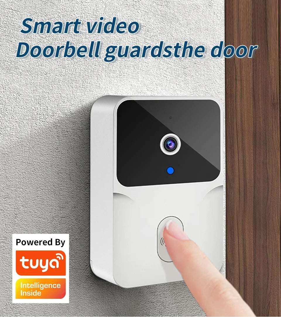 Campainha Inteligente com Câmera Wifi Sem Fio (App Tuya Smart)