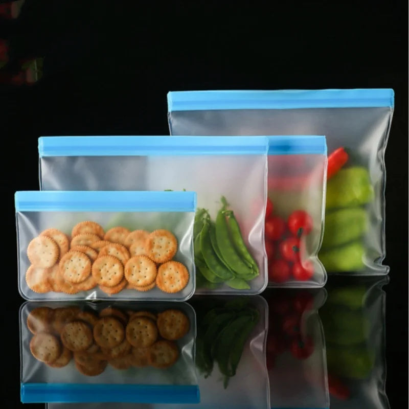 Kit Sacos de Armazenamento Reutilizáveis PEVA: (3/5/10/24 Peças)