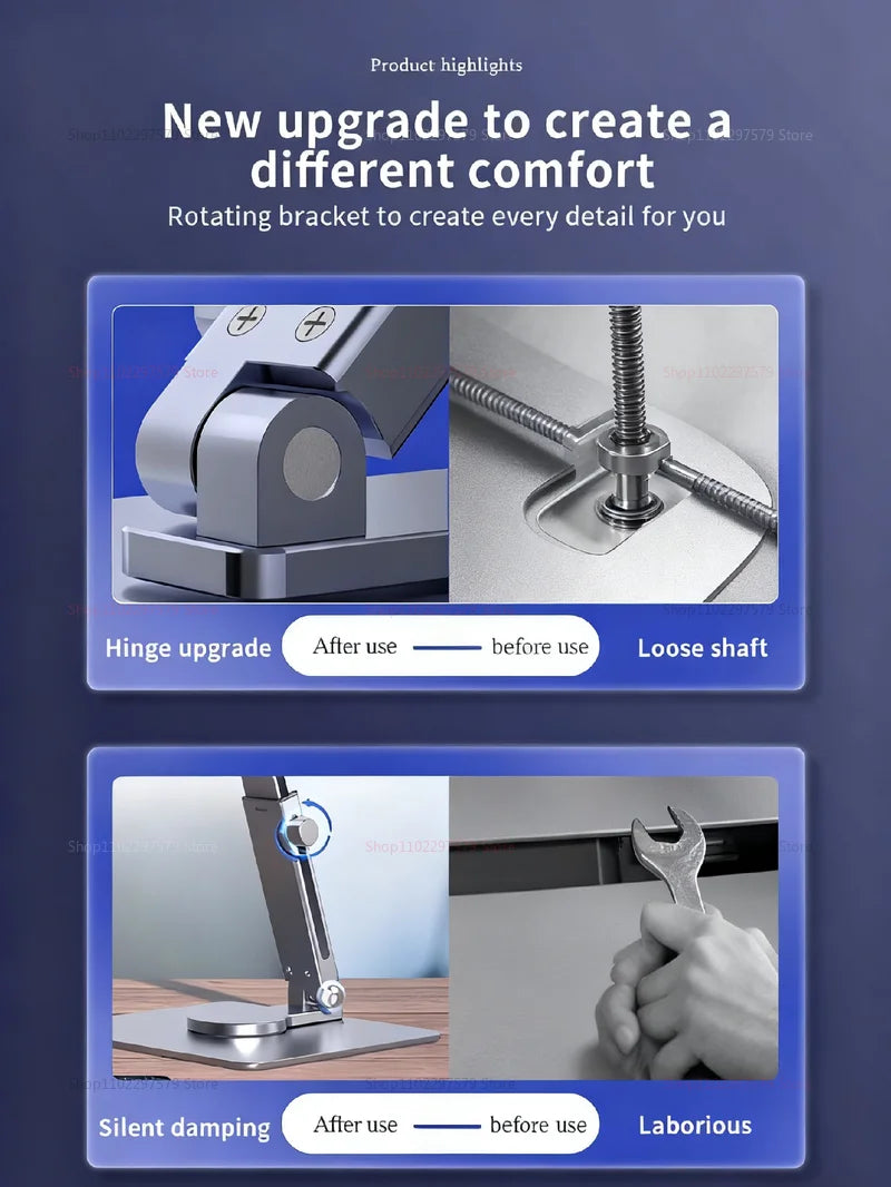 Suporte Ajustável para Notebook e Tablet com Base Giratória 360°