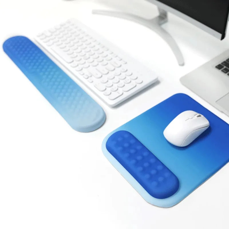 Kit Apoio de Pulso Ergonômico para Teclado e Mouse (Memory Foam)