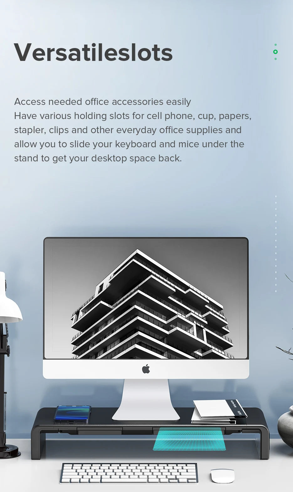 Suporte Ergonômico para Monitor e Notebook (Base de Mesa)