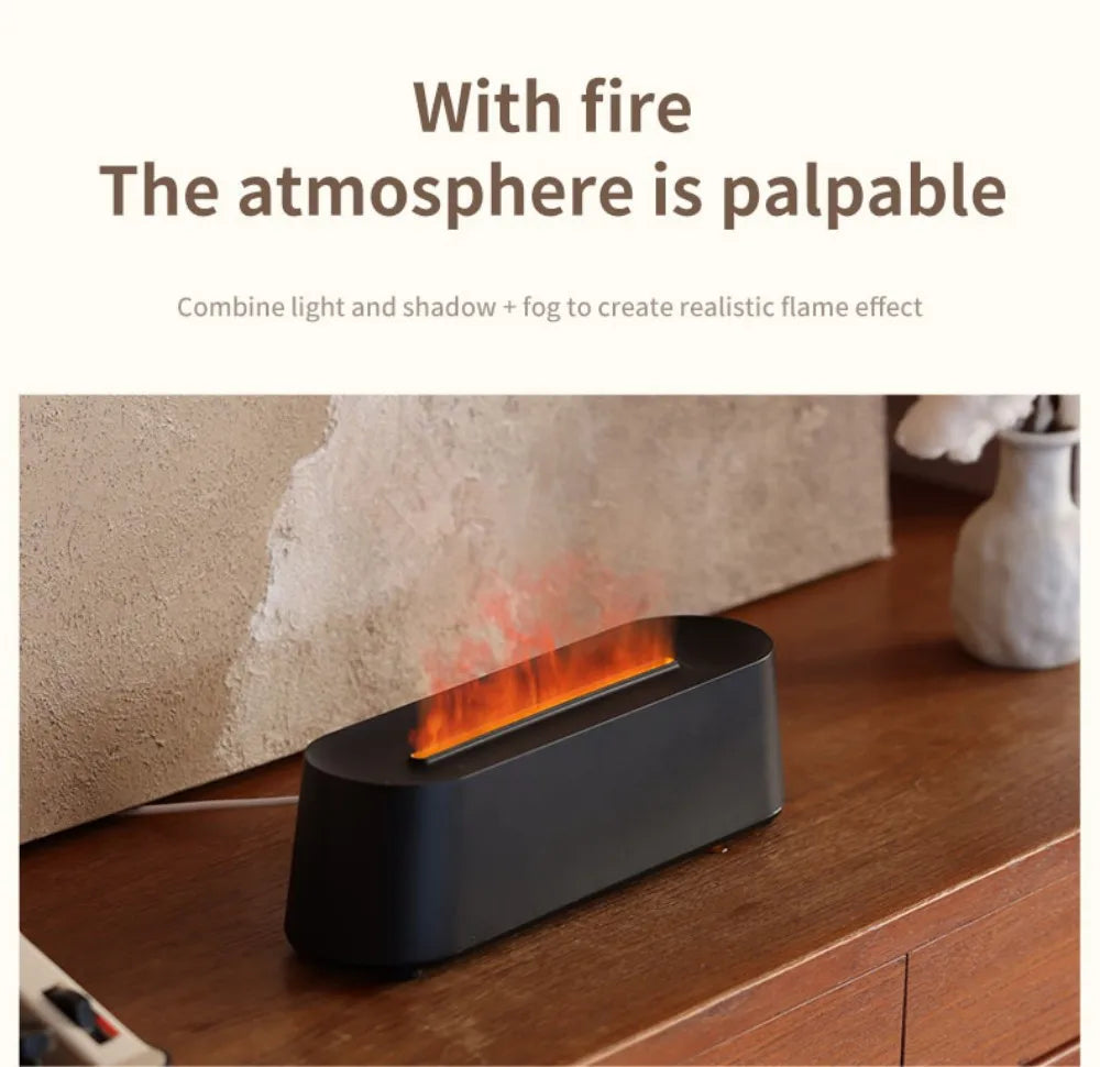 Difusor de Aromas Ultrassônico USB com Efeito Chama Colorida