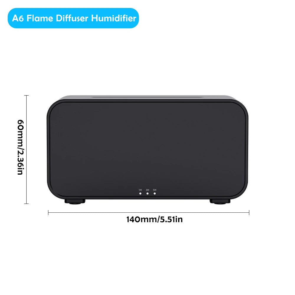 Difusor de Aromas Ultrassônico USB com Efeito Chama Colorida