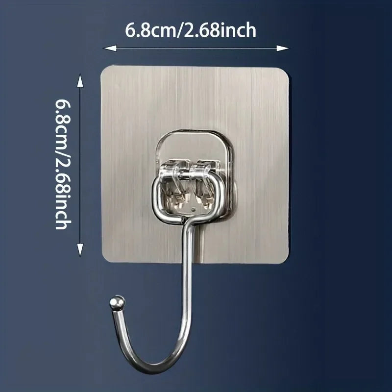 Kit com 3 Ganchos Adesivos de Parede Multiuso (Alta Resistência/Sem Furos)