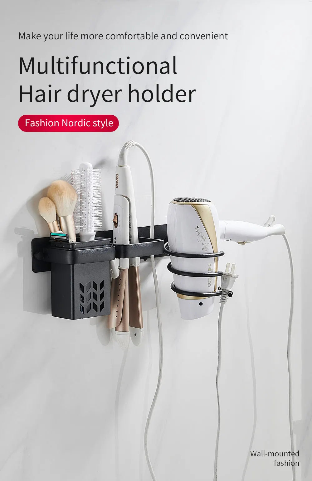 Prateleira de Canto em Alumínio para Acessórios de Banheiro FALANGSHI