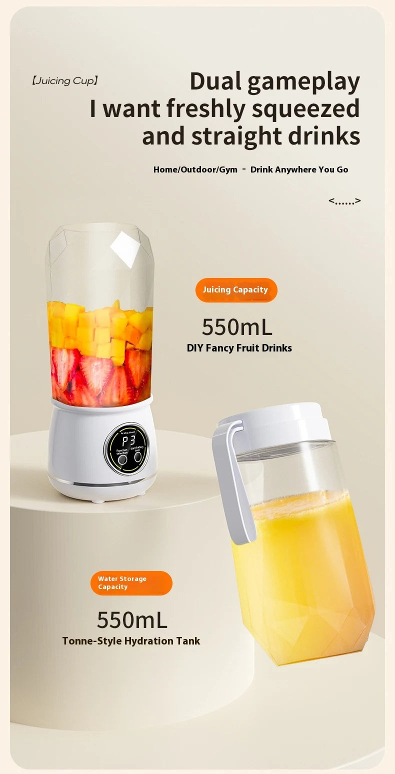 Liquidificador Portátil USB Recarregável 500ml: 3 Níveis de Potência