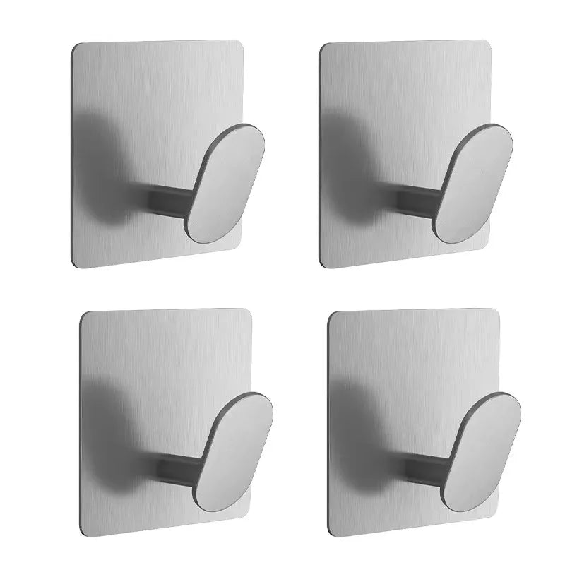 Kit 2/4 Unidades Gancho Adesivo de Parede em Aço Inox 304 (Sem Furos)