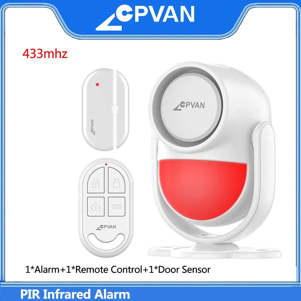 Kit Alarme Residencial com Sensor de Movimento e Controle Remoto