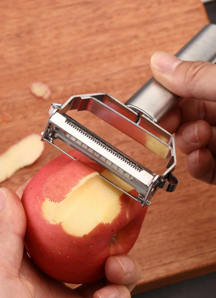 Descascador de Legumes Multifuncional: Aço Inox (Dupla Função)