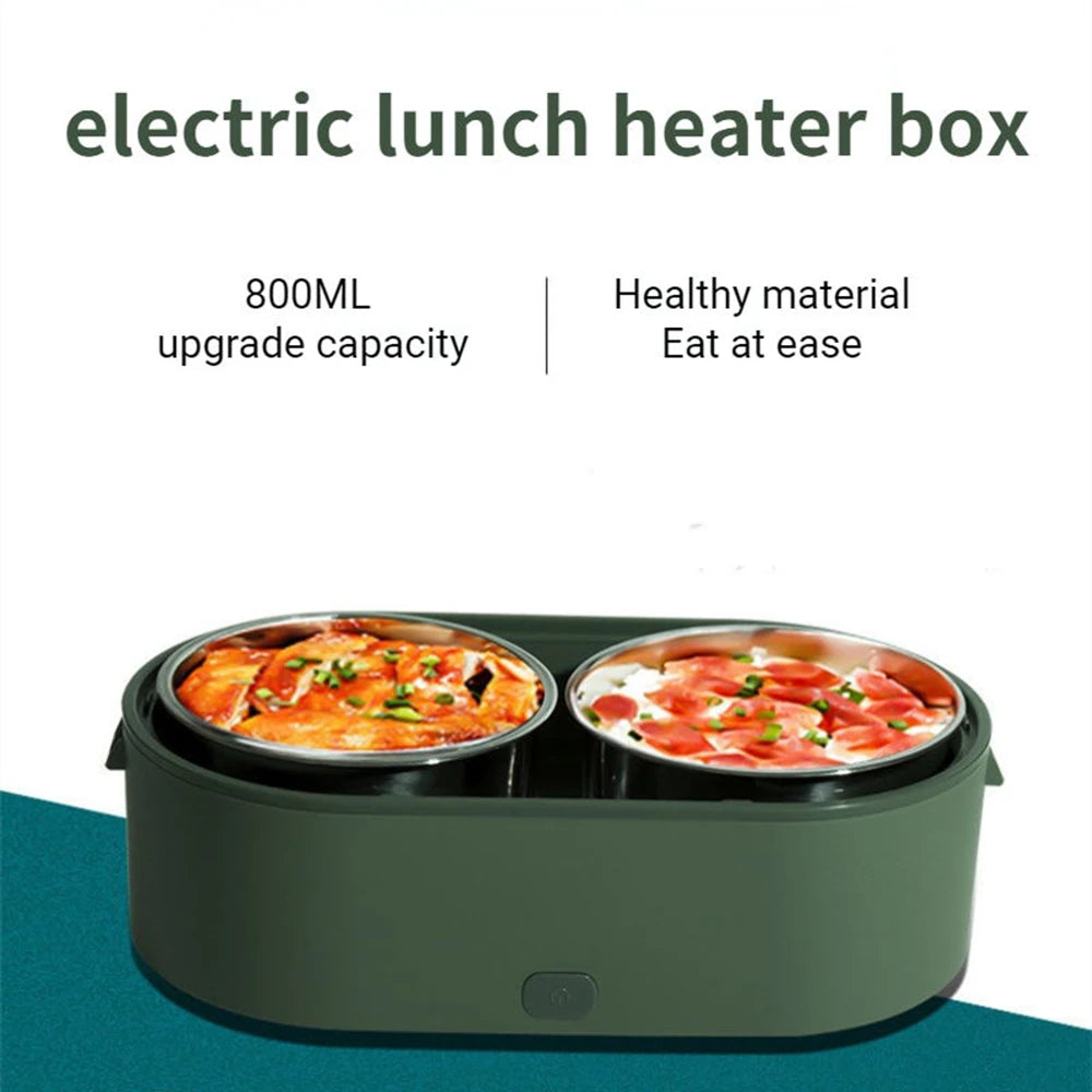 Aquecedor de Alimentos Portátil: Marmita Elétrica USB para Viagem (Inox)