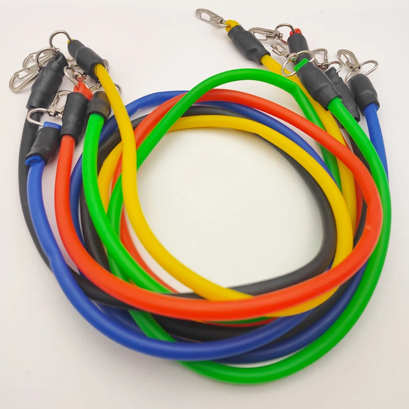 Kit Elásticos Extensores 11 Peças para Treino em Casa (Até 100LB)