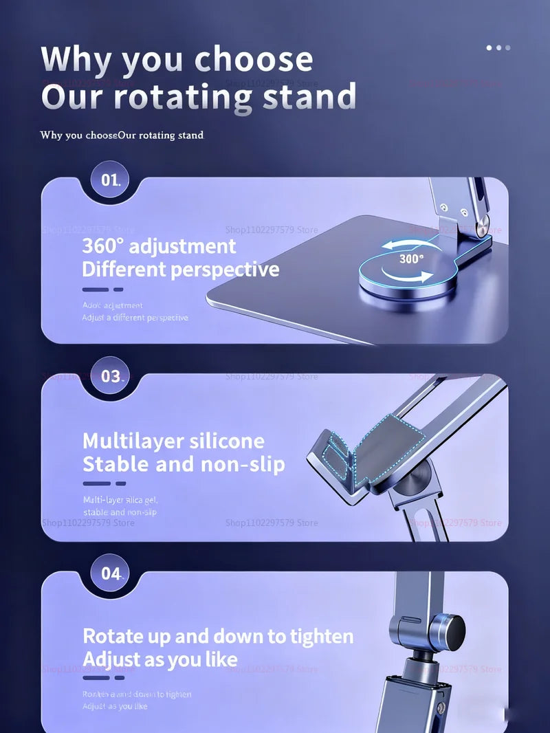 Suporte Ajustável para Notebook e Tablet com Base Giratória 360°