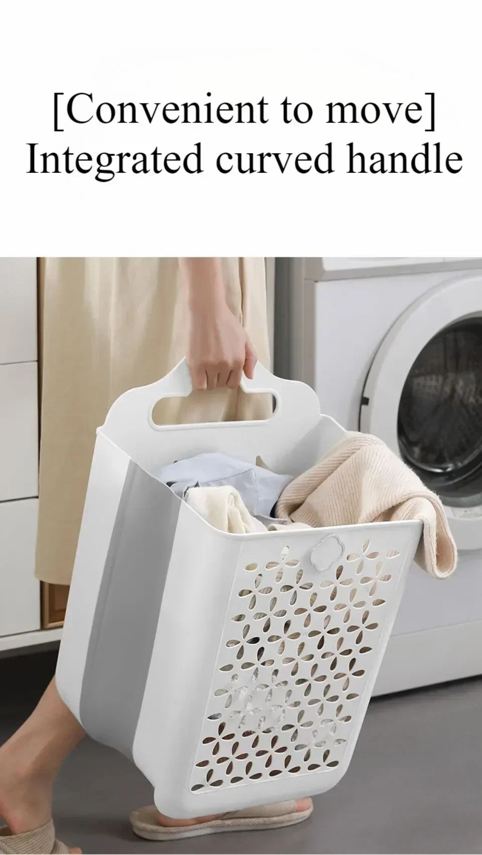 Cesto de Roupa Suja Dobrável com Fixação na Parede (Fácil Instalação)