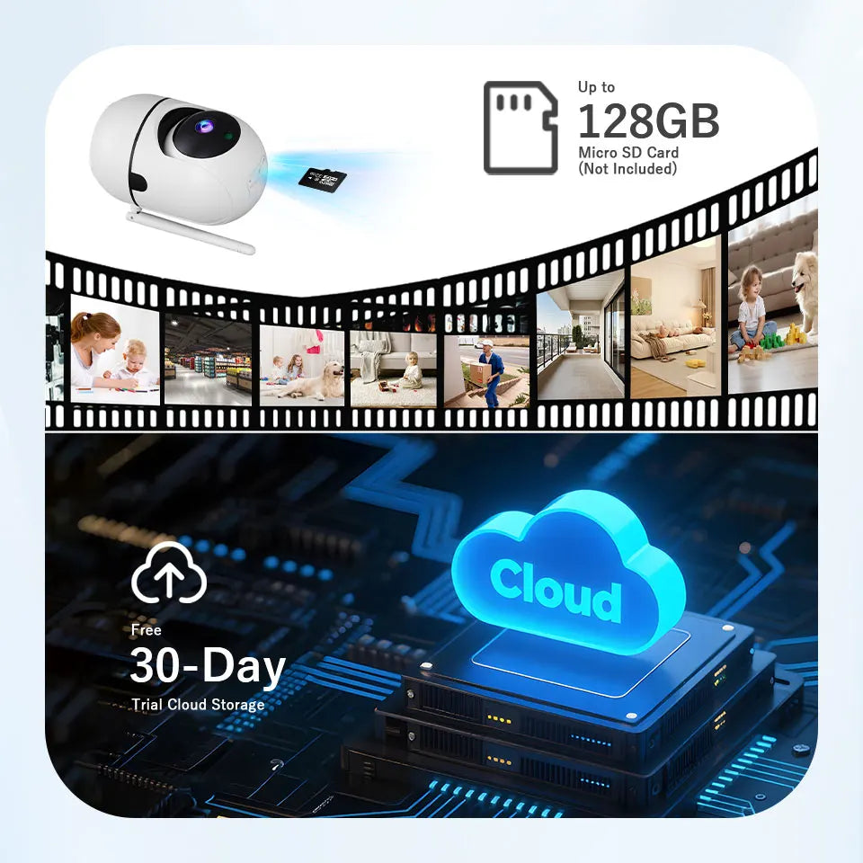 Câmera de Segurança Wifi 360° 2K com Rastreamento Automático